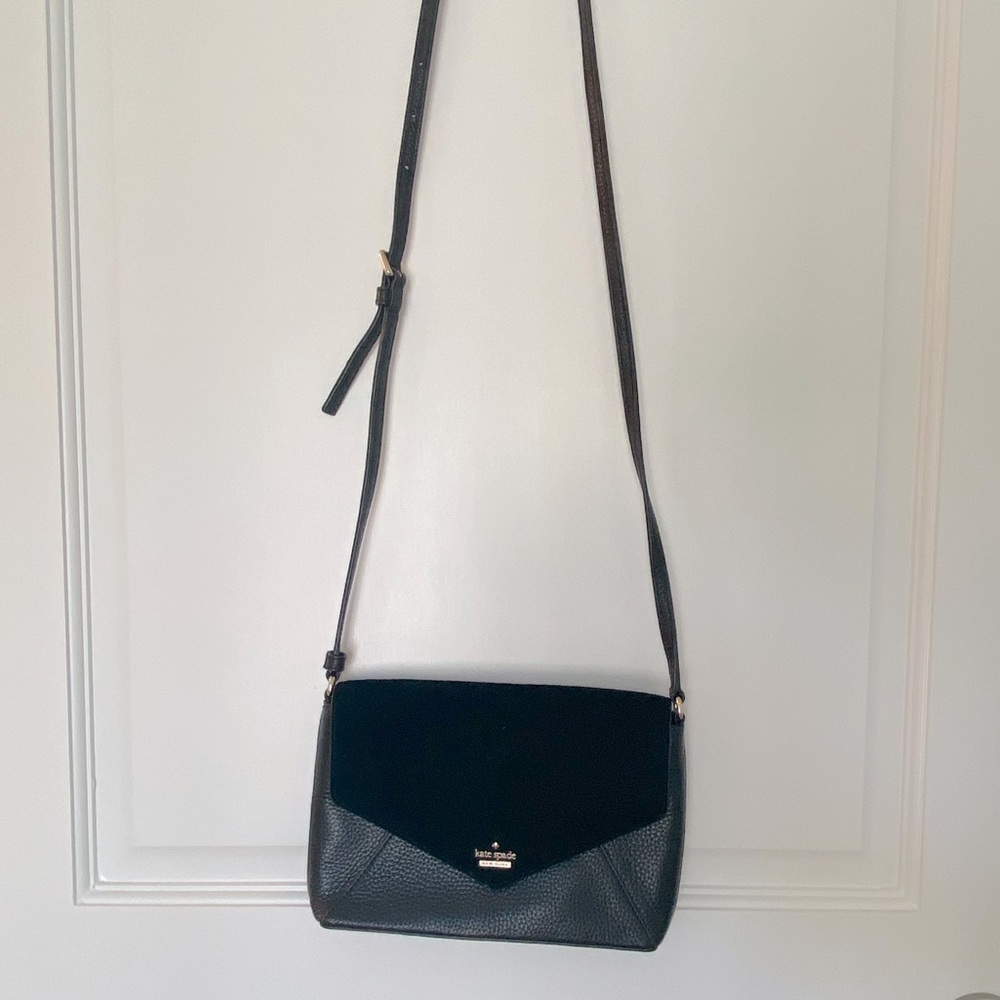 Kate Spade Black Leather & Suede Crossbody